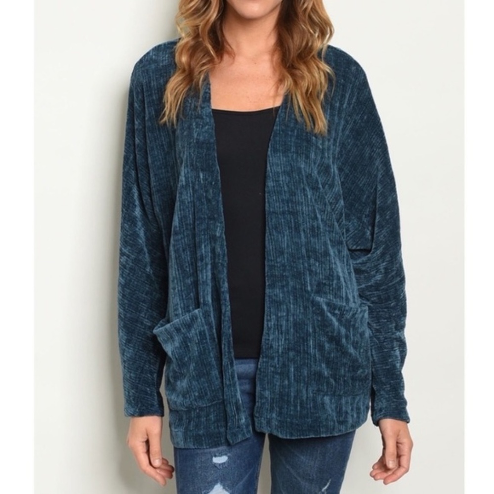 🛍 Chenille Sweater - Teal - Picture 2 of 5